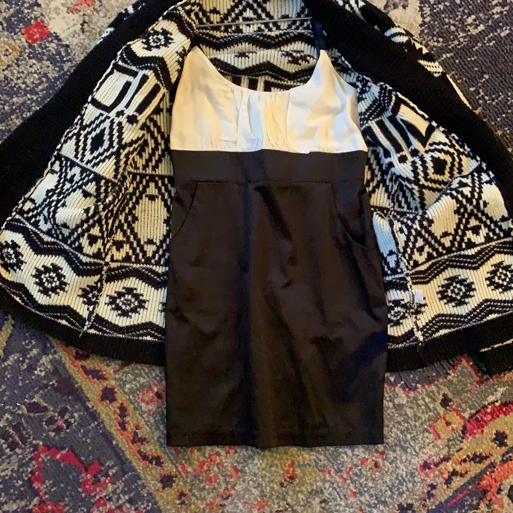 PHANUEL WOMENS SIZE 2 silk dress w/ pockets spaghetti strap over knee length